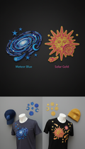 Celestial Iron-On Patch Set: Meteor Blue & Solar Gold