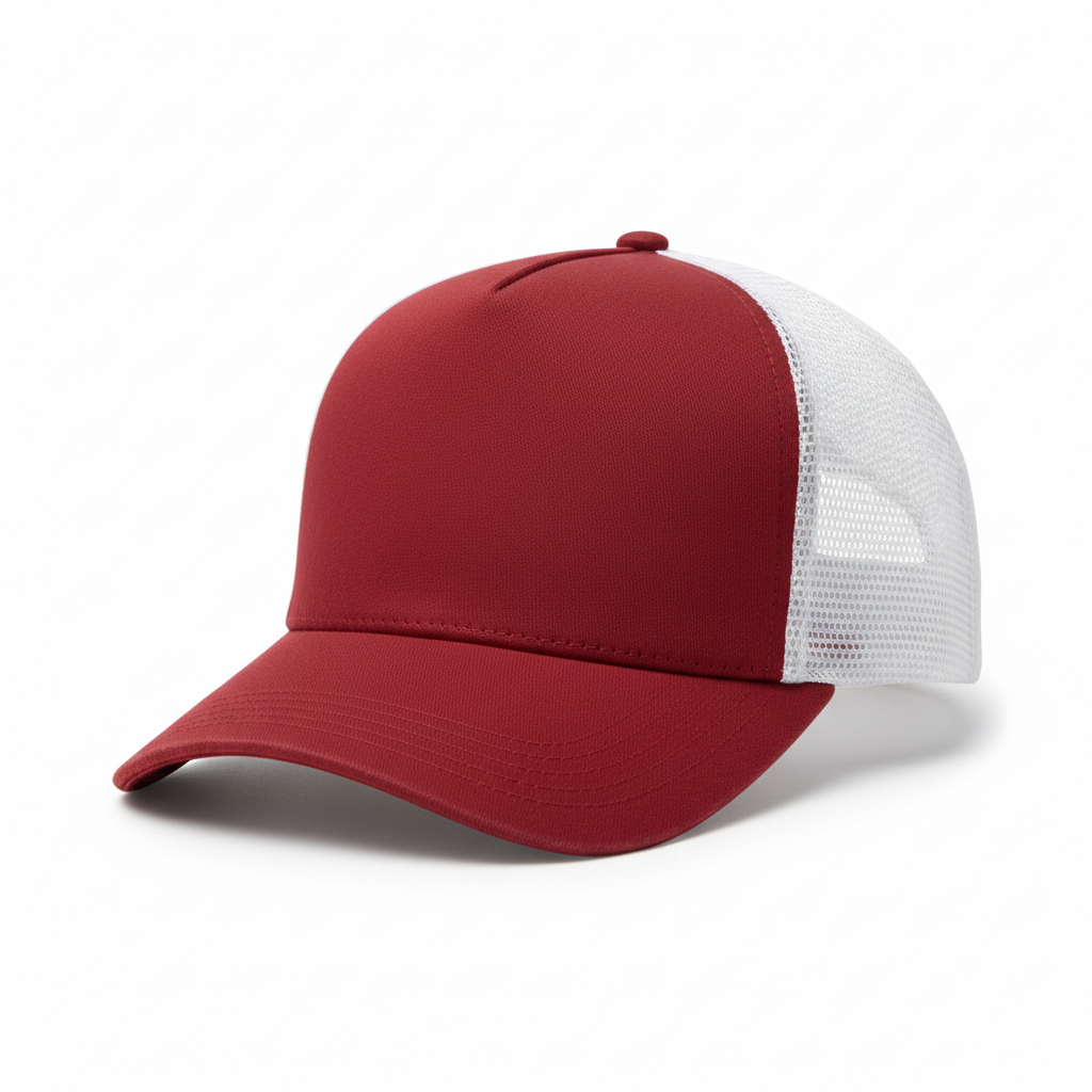 Plain Trucker Hat — Red/White