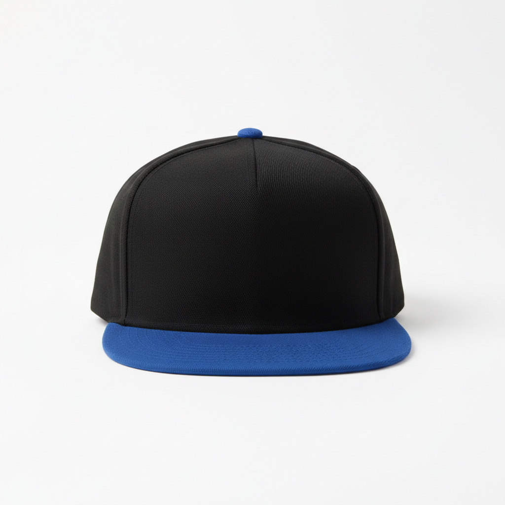 Plain Snapback Hat — Black/Royal Blue