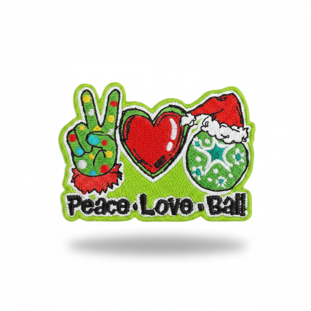 Christmas Patch — Peace Love Ball