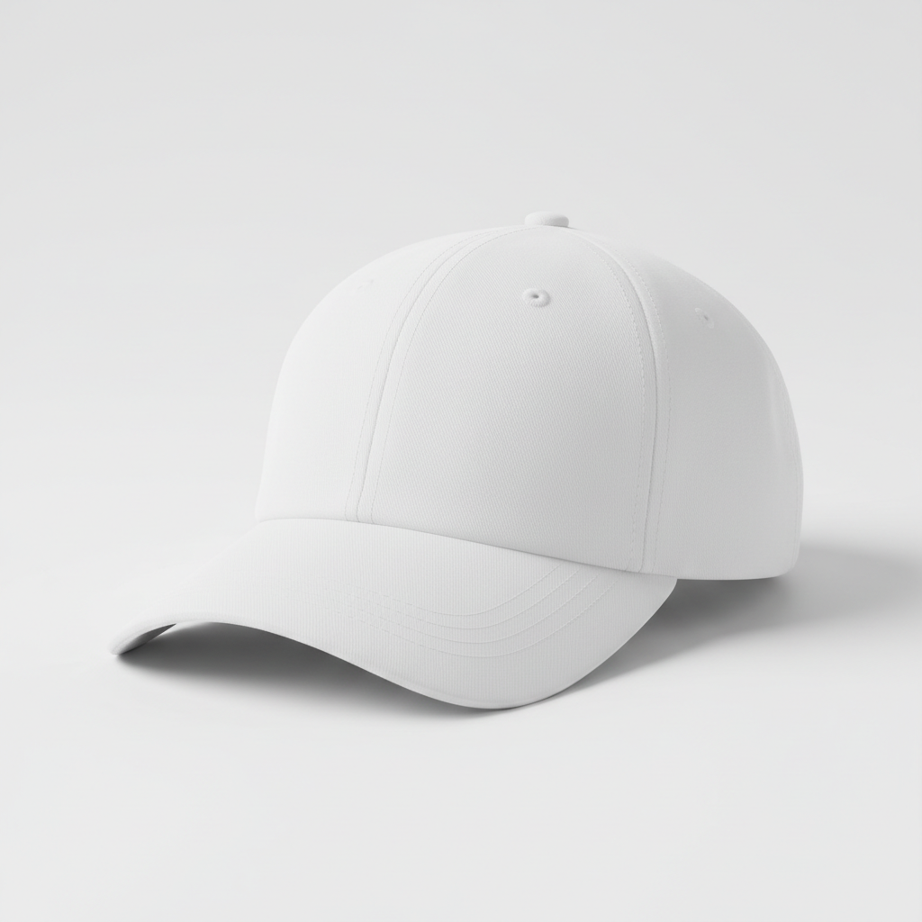 Plain Baseball Cap — White