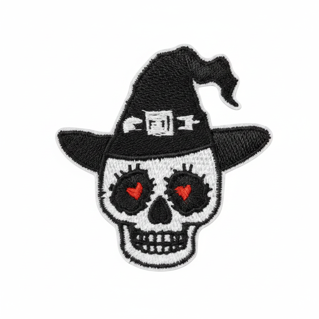 Halloween Patch — Skull Witch Hat