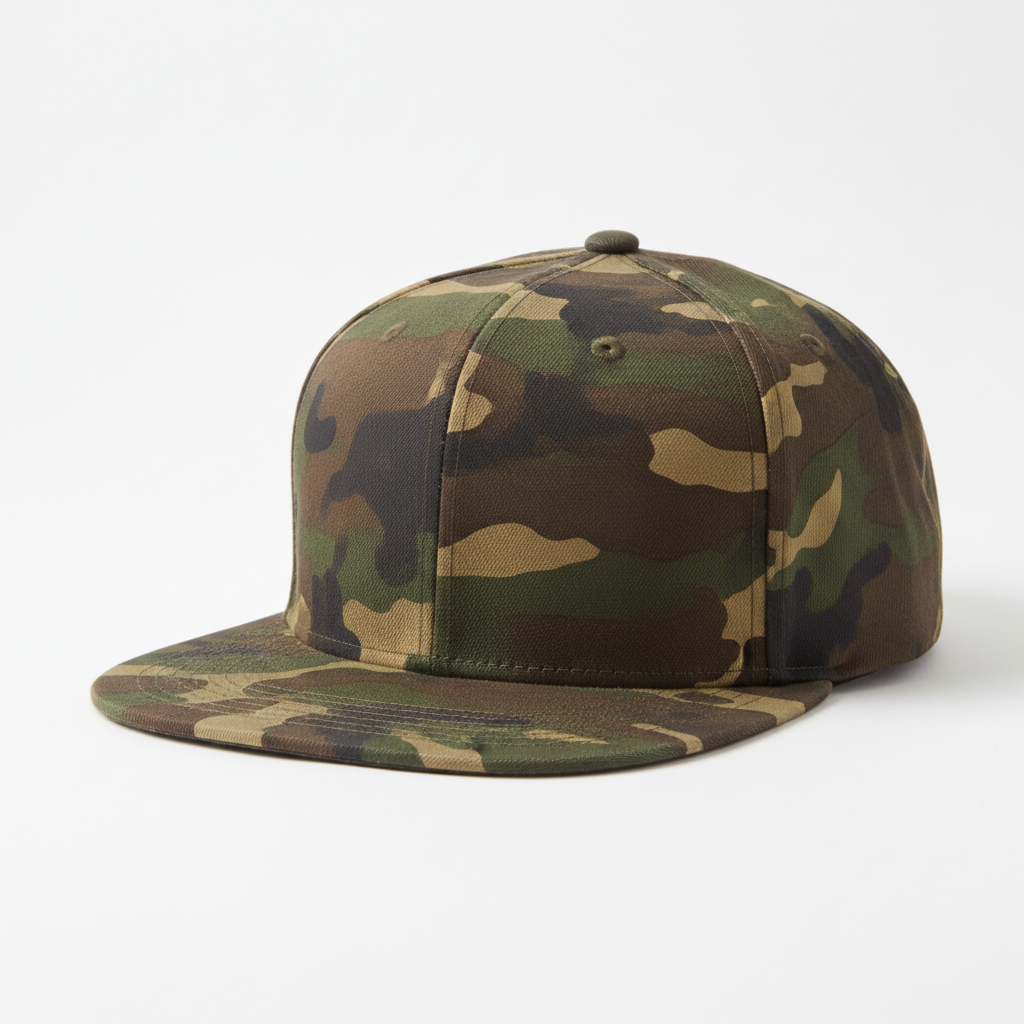 Plain Snapback Hat — Camo