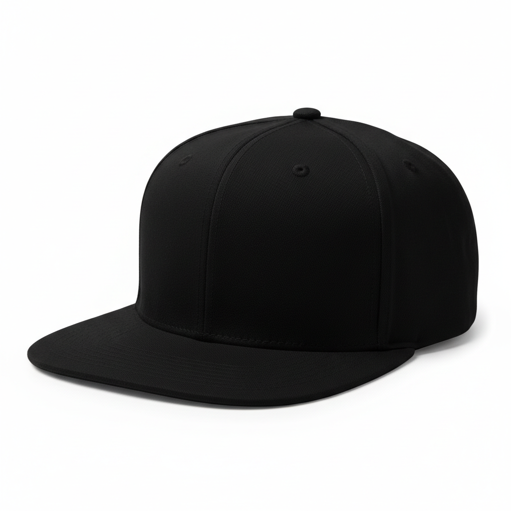 Plain Snapback Hat — Black