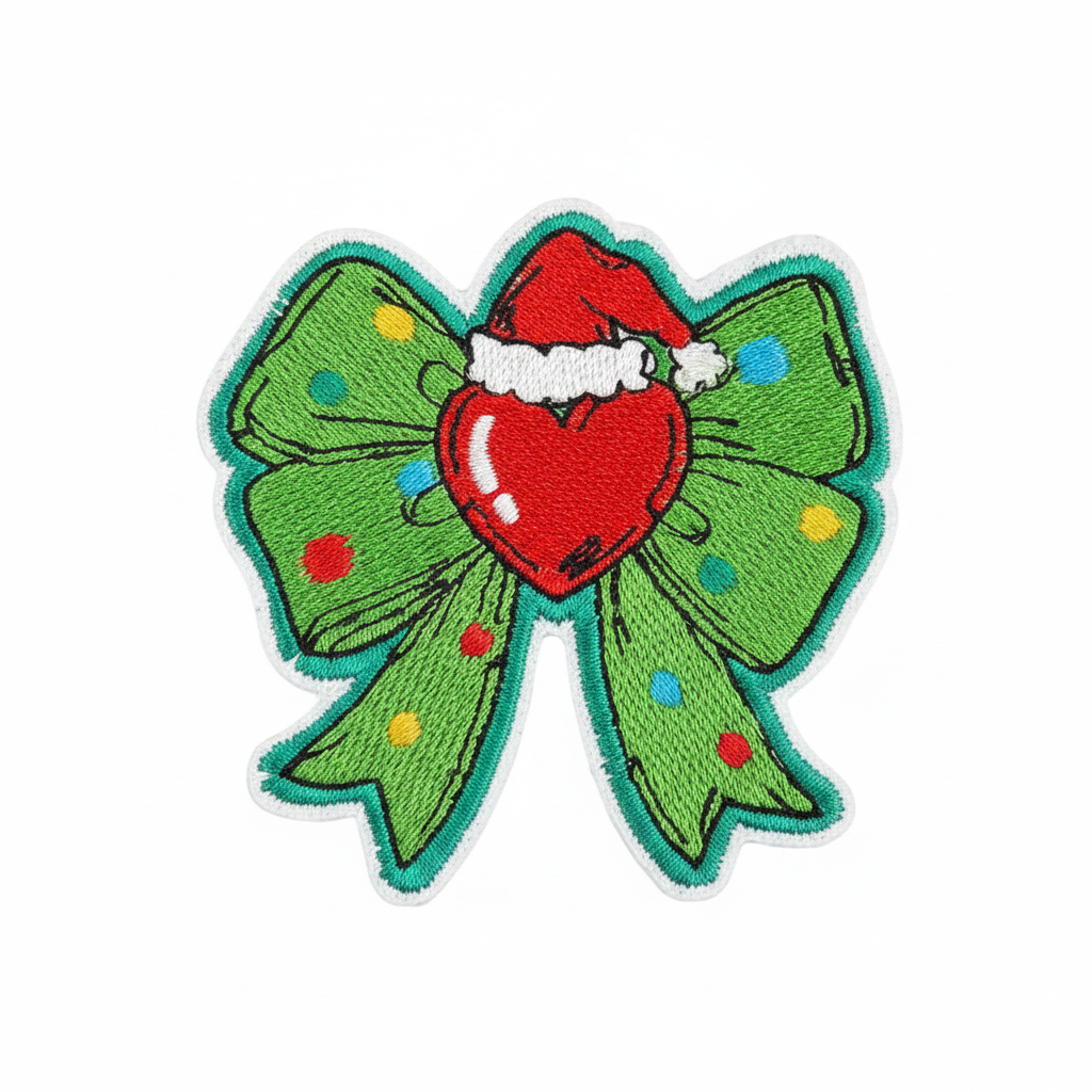 Christmas Patch — Green Bow